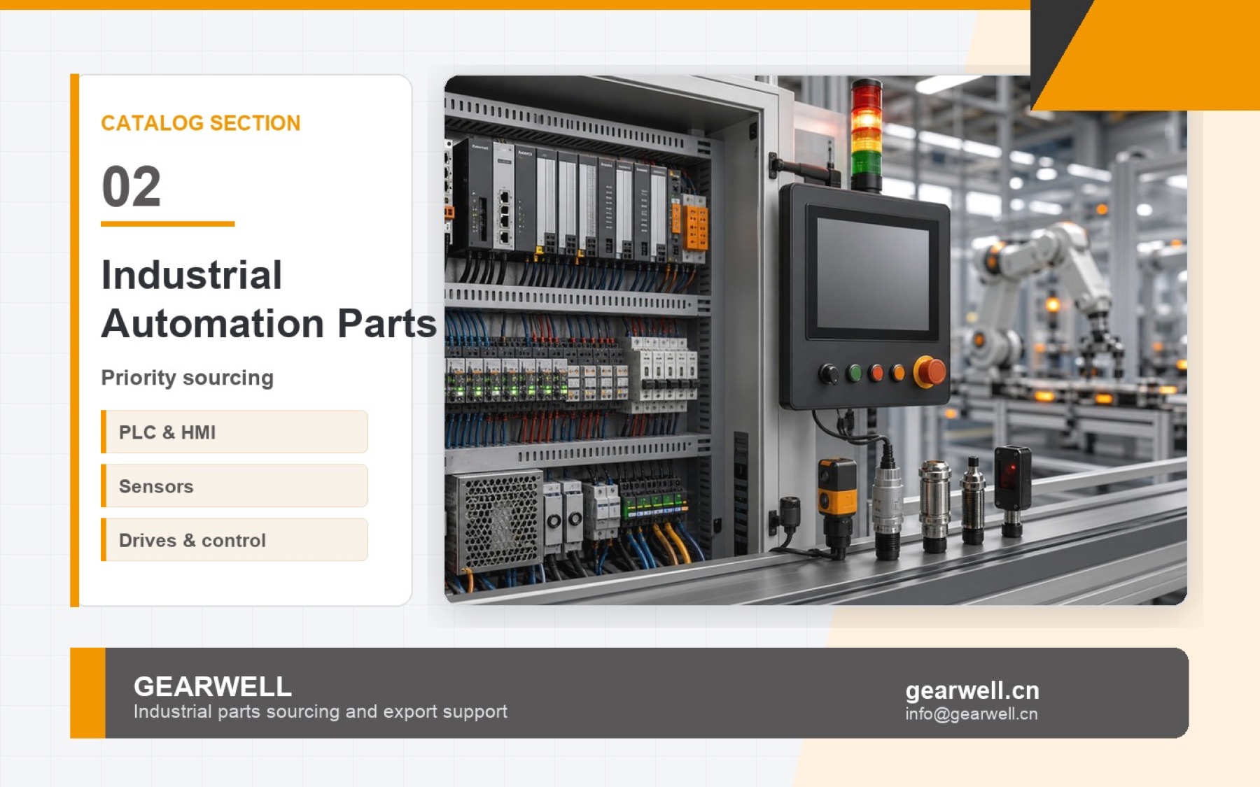 Industrial automation parts catalog cover