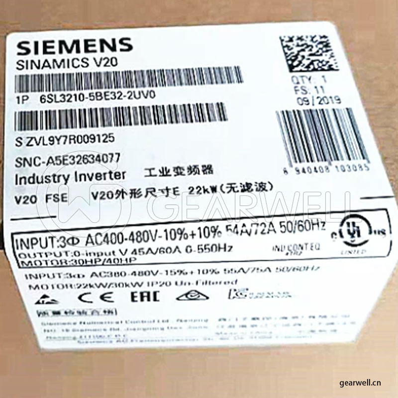 SIEMENS 6SL3210-5BE32-2UV0 Industry Inverter