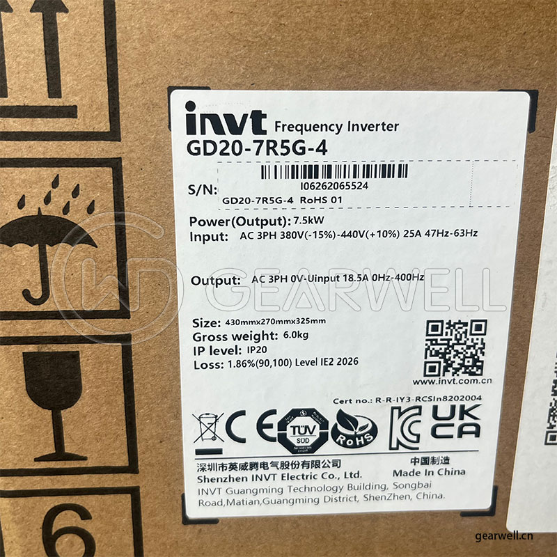 INVT GD20-7R5G-4 Inverter