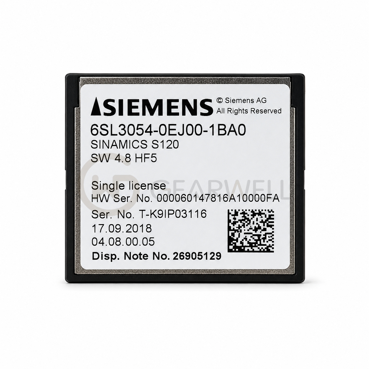 Siemens 6SL3054-0EJ00-1BA0 Memory Card Gearwell industrial spare part